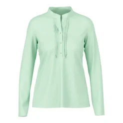 Marc Cain Langarmshirt mit Seidendetails grün T-Shirt