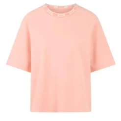 Marc Cain Oversize-Shirt aus Baumwoll-Mix pink T-Shirt