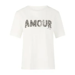 Marc Cain T-Shirt mit Pailletten weiß T-Shirt