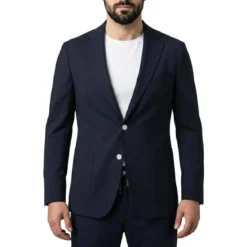 Marco Pescarolo Sakko Ares aus Schurwolle blau Anzugjacke