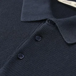 Maurizio Baldassari Poloshirt aus Baumwollstrick dunkelblau Poloshirt