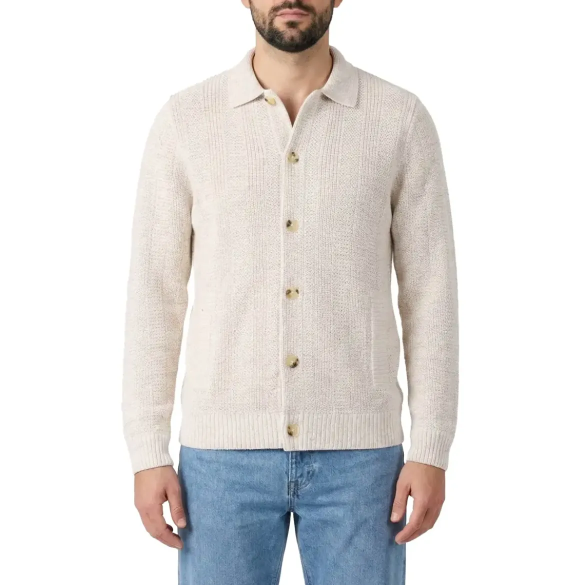 Maurizio Baldassari Strickjacke aus Leinenmix weiß Strickjacke