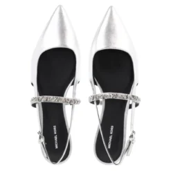 MICHAEL Michael Kors Dina Flex Sling Flat Silver Ballerinas