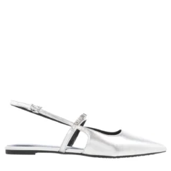 MICHAEL Michael Kors Dina Flex Sling Flat Silver Ballerinas