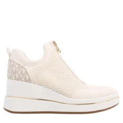 MICHAEL Michael Kors Emmy Wedge Zip Slip On Vanilla Mlti Low-Top-Sneaker