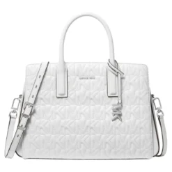 MICHAEL Michael Kors Laila Md Satchel Optic White Satchel