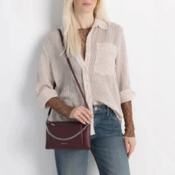 MICHAEL Michael Kors Md Pckt Conv Xbody Oxblood Crossbody Bag