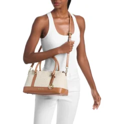 MICHAEL Michael Kors Md Tz Satchel Vanilla/acrn Satchel