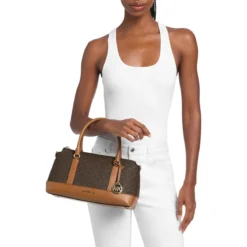 MICHAEL Michael Kors Md Tz Satchel Brn/acorn Satchel