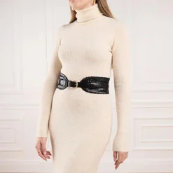 MICHAEL Michael Kors 85Mm Braided Waist Belt Set Black Taillengürtel