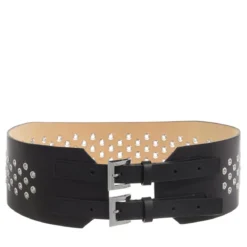 MICHAEL Michael Kors 85Mm Wide Waist With Grommets Black Taillengürtel