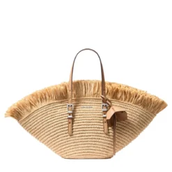 MICHAEL Michael Kors Sm Fan Tote Nat/peanut Korbtasche