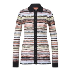 Missoni Gerippte Strickjacke mit Streifen Multicolor Strickjacke