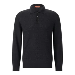 Missoni Pullover mit Polokragen schwarz Poloshirt