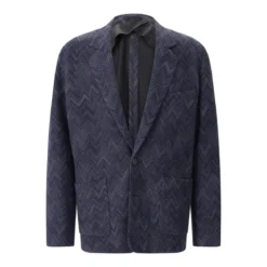 Missoni Sakko mit Zickzack-Muster blau Anzugjacke