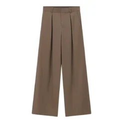 MM6 Maison Margiela Weite Hose mit Bundfalten braun Stoffhose