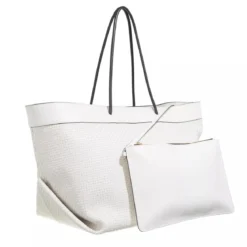 Moschino Black & White Shoulder Bag Fantasy Print White Shopper