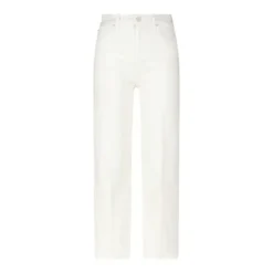 Mother Cropped Straight-Leg Jeans Creme Hose