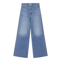 Mother Wide-Leg Denim Jeans With High Waist Grey Wide Leg Jeans