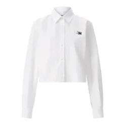 MSGM Cropped Hemdbluse weiß Bluse