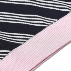 MSGM Gestricktes Poloshirt mit Streifendesign dunkelblau Poloshirt
