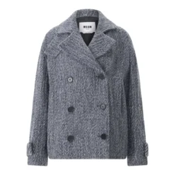 MSGM Jacke aus Alpakawolle blau Übergangsjacke