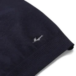 MSGM Kurzarmpullover aus Merinowolle und Kaschmir dunkelblau Pullover