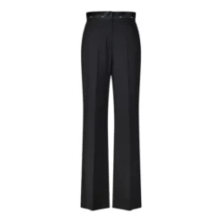 MSGM Weite Stoffhose aus Schurwolle Schwarz Stoffhose