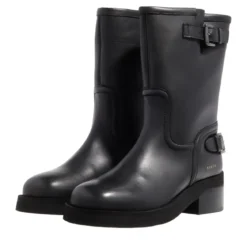 Nubikk Eve Leva Black Leather Biker Boots