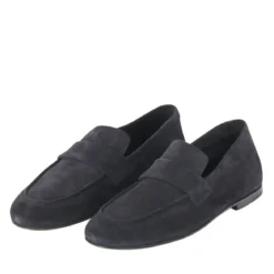 Officine Creative Loafer aus Veloursleder blau Schnürschuhe