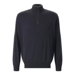 Paul & Shark Troyer mit Seide & Baumwolle blau Pullover