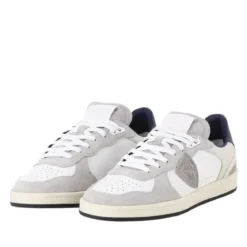 Philippe Model Low-Top Leather Sneakers With Suede Accents Grey Schnürschuhe