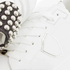 Philippe Model Tres Temple Low Woman Veau Goujons_Noir Noir Low-Top-Sneaker