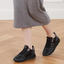 Philippe Model Tropez Haute Low Woman West Mixage_Noir Low-Top-Sneaker
