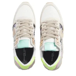 Philippe Model Tropez Haute Low Woman Paillettes Leo Leo Multi Jaune Low-Top-Sneaker