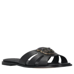 Pinko Milly 04 - Slipper Calf Leather Black Black Slides
