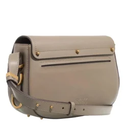 Pinko Saddle Mini Noce-Antique Gold Crossbody Bag