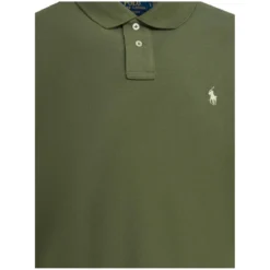 Polo Ralph Lauren Classic Green Polo Shirt With Textured Fabric AndGrey Poloshirt
