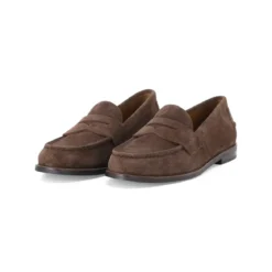 Polo Ralph Lauren Loafers aus Veloursleder braun Schnürschuhe