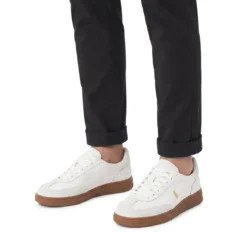 Polo Ralph Lauren Sneaker aus Rindsleder weiß Schnürschuhe