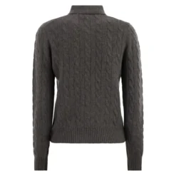 Polo Ralph Lauren Strickpullover mit Zopfstrick Grau Longsleeve