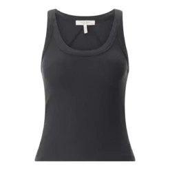 Rag & Bone Ripp-Top mit U-Ausschnitt schwarz Top