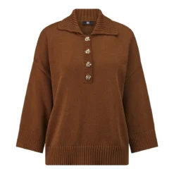 Riani Strickpullover aus Baumwolle braun Pullover