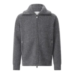 Roberto Collina Strickjacke aus Woll-Mix grau Pullover