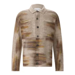 Roberto Collina Strickjacke aus Leinenmix braun Strickjacke