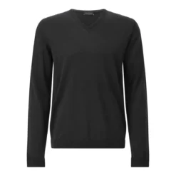Roberto Collina Strickpullover mit V-Ausschnitt schwarz Longsleeve