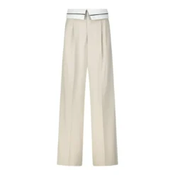 ROSSI Bundfaltenhose Noa Collar Beige Marlene-Hose