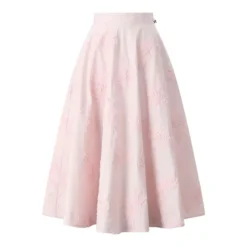 Rotate Flower Maxi Skirt Pink Midirock