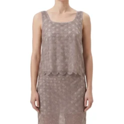 Rotate Kurzes Top mit Pailletten braun Top