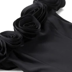 Rotate Midi Kleid aus Krepp schwarz Maxikleid